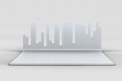 3d rendering, graph chart background, business graph Illustrazione stock