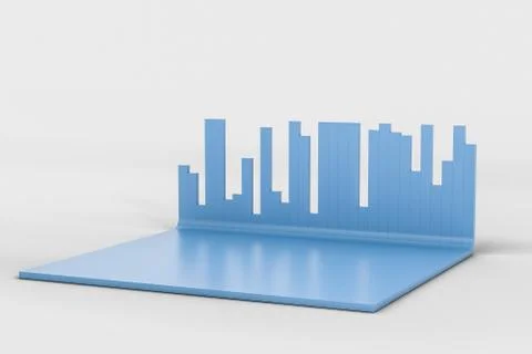 3d rendering, graph chart background, business graph Stock Illustration