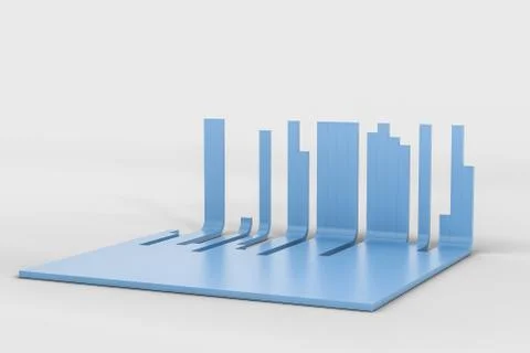 3d rendering, graph chart background, business graph Stock Illustration