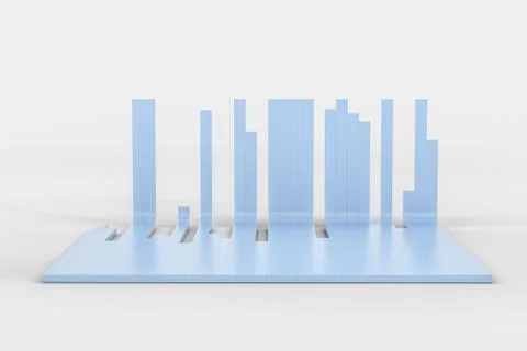 3d rendering, graph chart background, business graph Illustrazione stock