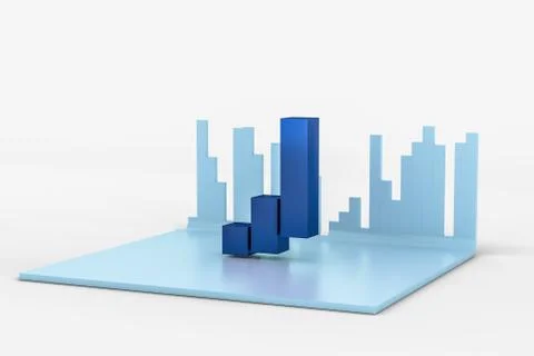 3d rendering, graph chart background, business graph Illustrazione stock