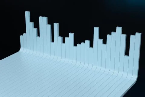 3d rendering, graph chart background, business graph Stock Illustration