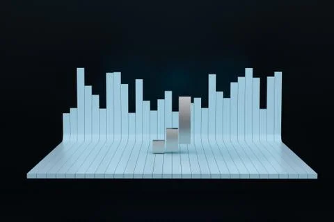 3d rendering, graph chart background, business graph Illustrazione stock