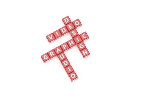 3D Rendering Graphic Design Text on Square Boxes 스톡 일러스트