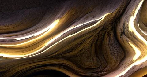 3d rendering. graphic illustration. rock texture with neon glow in the depres Illustrazione stock