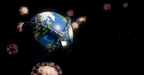 3D rendering graphic of world Lockdown. Stock Footage 128060888