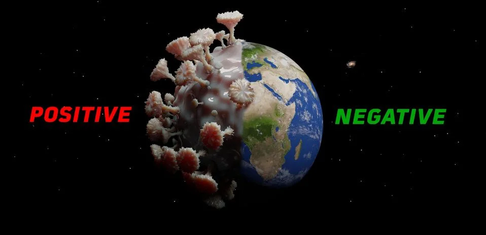 3D rendering graphic of world Lockdown. Stock Illustration