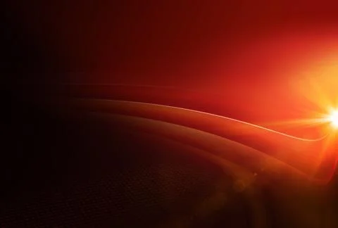A 3d rendering of a Graphical abstract red theme background with a lens flare Illustrazione stock