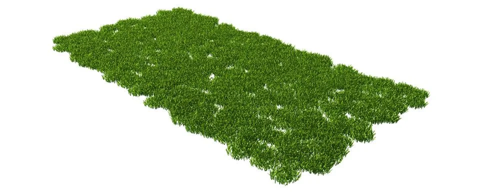 3d rendering of a grass patch isolated on white for architecture design or ot Stock Illustration