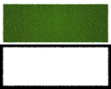 3d rendering of a grass patch isolated on white for architecture design or ot Illustrazione stock