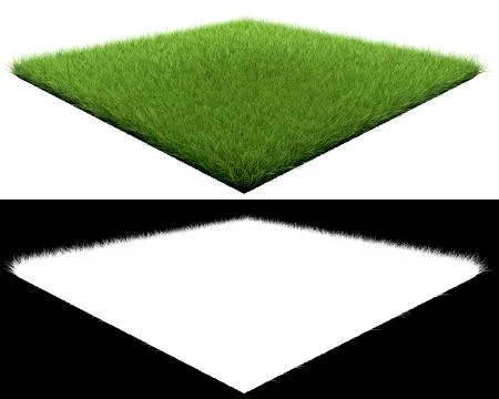3d rendering of a grass patch isolated on white for architecture design or ot Illustrazione stock