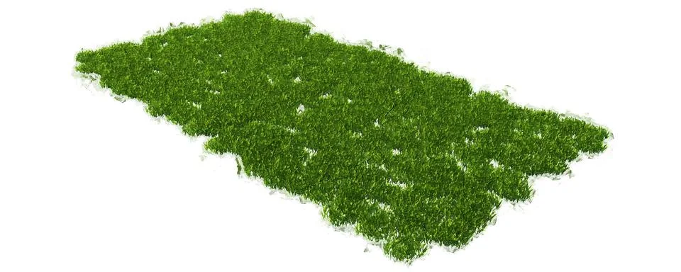 3d rendering of a grass patch isolated on white for architecture design or ot Stock Illustration