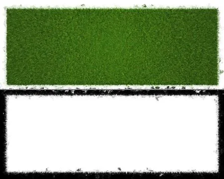 3d rendering of a grass patch isolated on white for architecture design or ot Ilustración de archivo