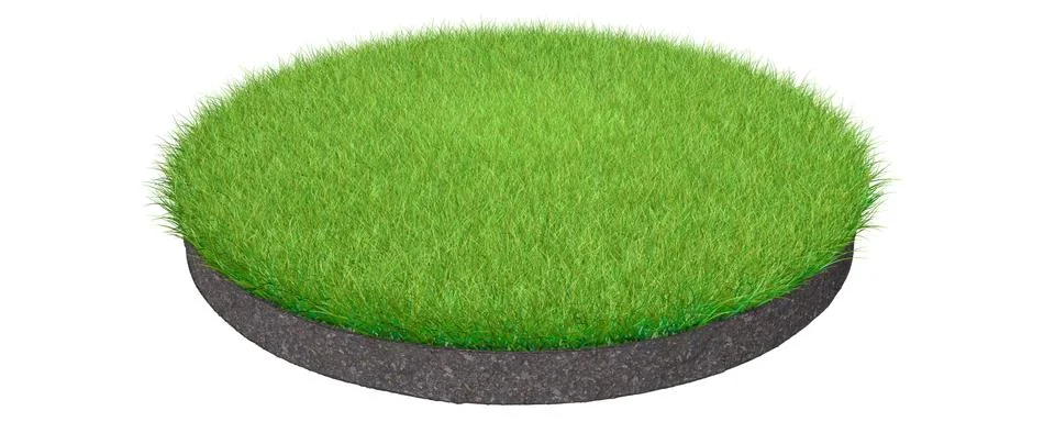 3d rendering of a grass patch isolated on white Illustrazione stock