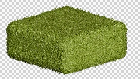 3d rendering the Grass stand arrangement on round cube shape Stock Photos