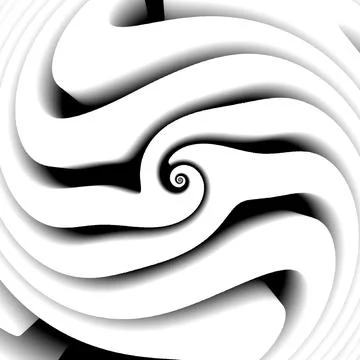3D rendering of a grayscale pattern with thick layers; optical illus Illustrazione stock