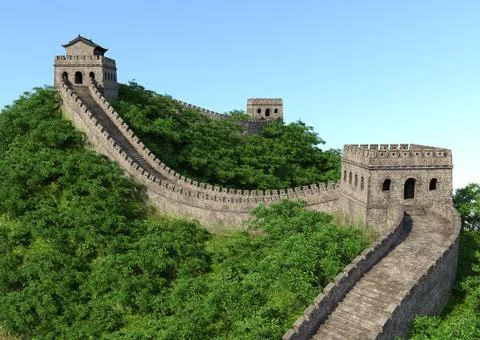 3D Rendering Great Wall of China Stock Illustration