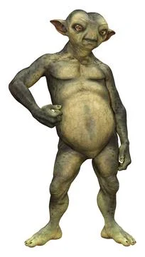 3D Rendering Green Alien on White Stock Illustration