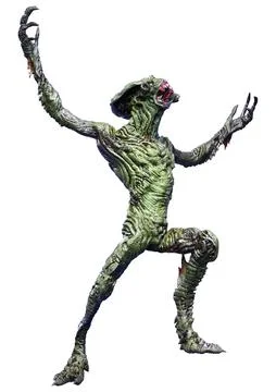 3D Rendering Green Alien on White Stock Illustration