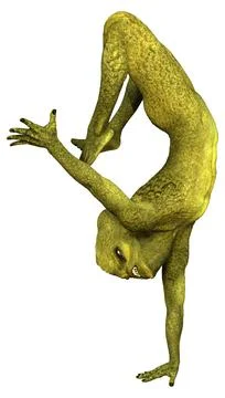 3D Rendering Green Alien on White Stock Illustration