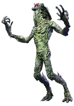 3D Rendering Green Alien on White Stock Illustration