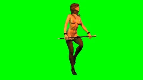 3d rendering on green background of cabaret dancer Stock Footage 113876720