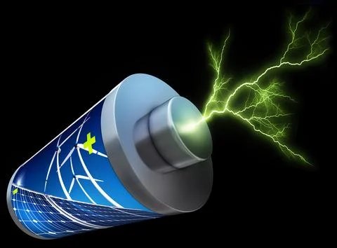 3D rendering of an green energy concept Ilustración de archivo