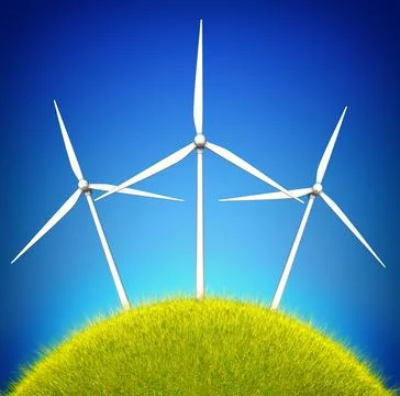 3D rendering of a green energy concept Ilustración de archivo
