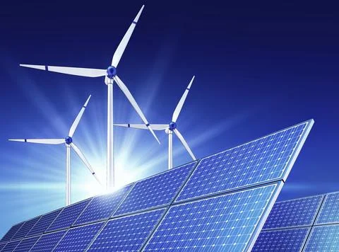 3d rendering of a green energy concept Ilustración de archivo