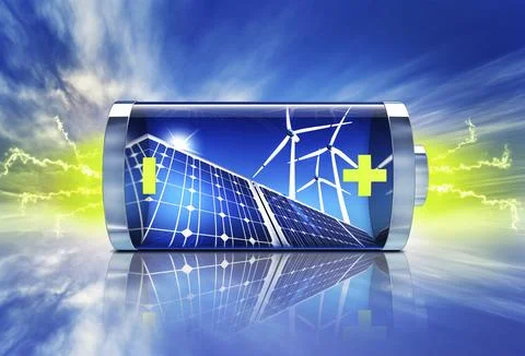 3D rendering of a green energy concept Ilustración de archivo
