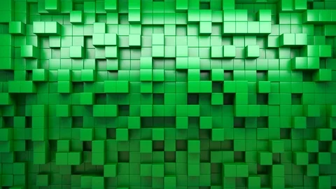 3D rendering. Green extruded cubes. Abstract background. Loop. Stock Footage 72837682