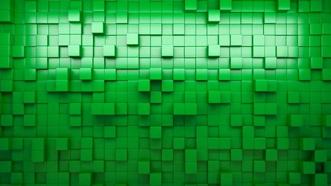 3D rendering green extruded cubes. Stock Footage 73547315