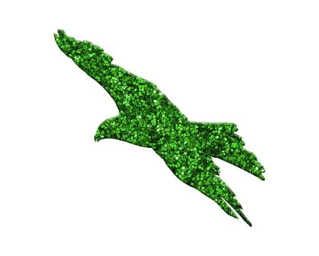 3D rendering of a green flying eagle isolated on white background Stock Illustration