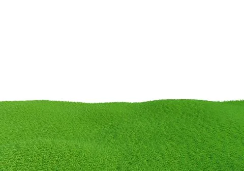 3d rendering. Green grass field isolated on white background. 库存插图