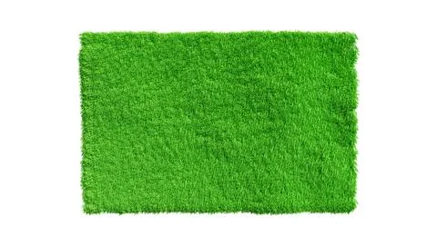 3d rendering. Green grass field isolated on white background for architecture Stock Photos