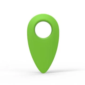 The 3d rendering green map pointer icon isolated with white Illustrazione stock