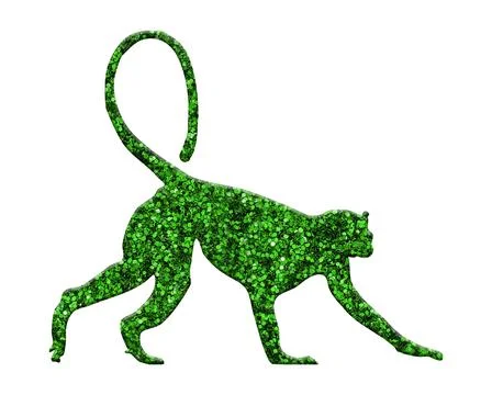 3D rendering of a green monkey isolated on white background Stock Illustration