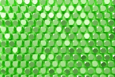 3D rendering.  Green   pattern of cubes of different shapes. Minimalistic pat Stock Illustration