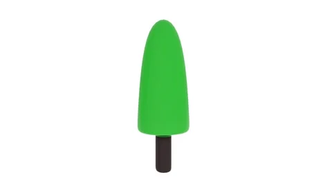 3D rendering of a green popsicle in a realistic outdoor setting Stock Footage 285060197