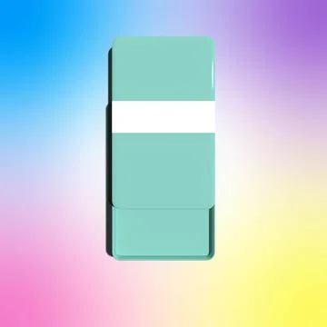 3d rendering of a green rectangle tin against a colorful background Stock Illustration