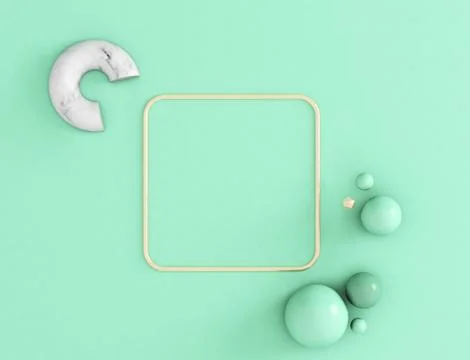 3d rendering greeting invitation or promotion card with place for text, green Stock Illustration