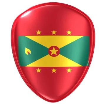 3d rendering of a Grenada flag icon. Stock Illustration