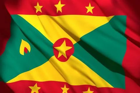 3d rendering of Grenada flag Stock Illustration