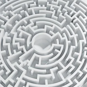 3D rendering grey maze Ilustración de archivo