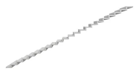 3d rendering of a grey stone staircase on white background. 스톡 일러스트