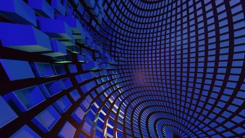 3D rendering grit sphere blue abstract background Stock Illustration