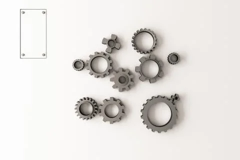 3D rendering of a group of gears Stock Illustration