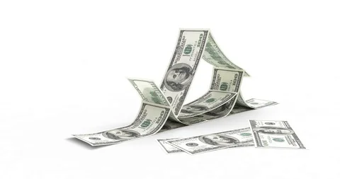 3D Rendering Group of One Hundred Dollar Banknotes Stock Footage 125397762