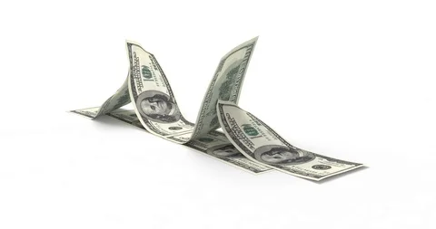 3D Rendering Group of One Hundred Dollar Banknotes Home Concept Stock Footage 125398385