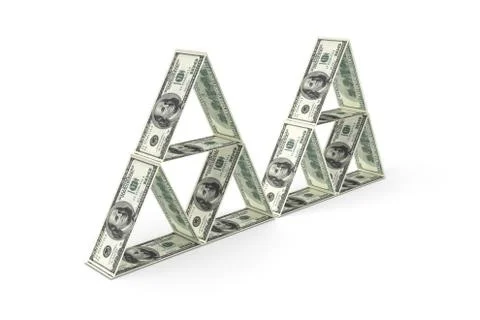 3D Rendering Group of One Hundred Dollar Banknotes Home Concept Stockillustratie